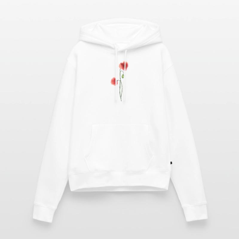 Blume: roter Mohn Frauen Premium Bio Hoodie