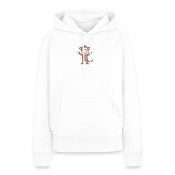 Singes singes - Sweat à capuche Premium bio Femme - blanc - Devant - Julia (174cm)