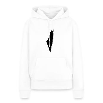 Lune de Gaza - Sweat à capuche Premium bio Femme - blanc - Devant - Julia (174cm)