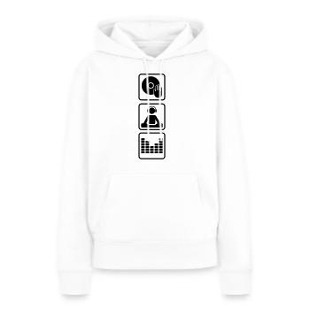 Plateau tournant DJ - Sweat à capuche Premium bio Femme - blanc - Devant - Julia (174cm)