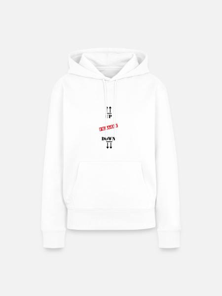 hoch niedrig - Frauen Premium Bio Hoodie - Weiß