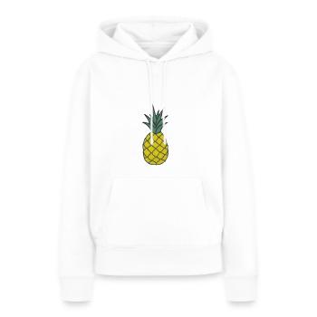 Ananas / ananas - Sweat à capuche Premium bio Femme - blanc - Devant - Julia (174cm)