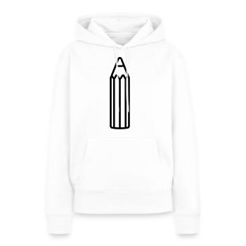Bleistift - Frauen Premium Bio Hoodie - Weiß - Vorne - Julia (174cm)