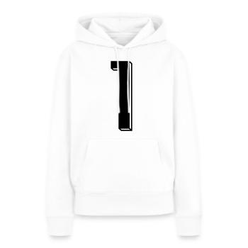 Nummer 1 - Zahl EINS Trikotnummer 1 Jahr - Frauen Premium Bio Hoodie - Weiß - Vorne - Julia (174cm)