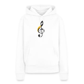 Symbole de la clé de sol - Sweat à capuche Premium bio Femme - blanc - Devant - Julia (174cm)