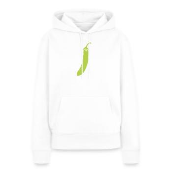haricot vert - Sweat à capuche Premium bio Femme - blanc - Devant - Julia (174cm)