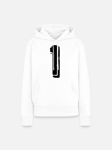 1 Zahl Trikot - Frauen Premium Bio Hoodie - Weiß