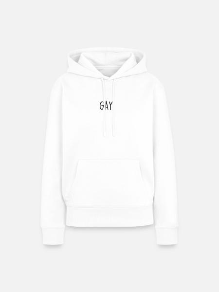 GAY black - Frauen Premium Bio Hoodie - Weiß