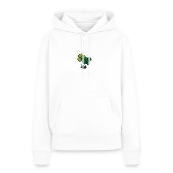 Deux trèfles - Sweat à capuche Premium bio Femme - blanc - Devant - Julia (174cm)