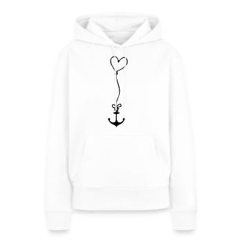 Anker mit Herz am Seil - Frauen Premium Bio Hoodie - Weiß - Vorne - Julia (174cm)
