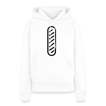 baguette - Sweat à capuche Premium bio Femme - blanc - Devant - Julia (174cm)