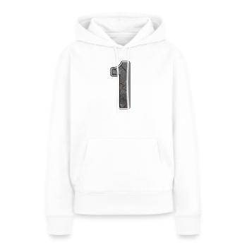 Une conception de texture de béton - Sweat à capuche Premium bio Femme - blanc - Devant - Julia (174cm)