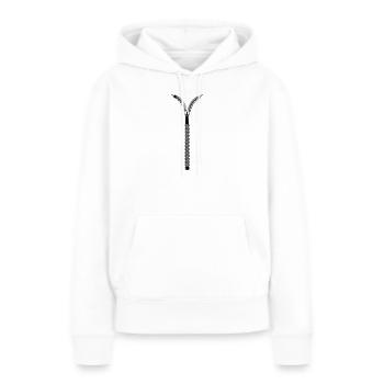 Fermeture éclair - Sweat à capuche Premium bio Femme - blanc - Devant - Julia (174cm)