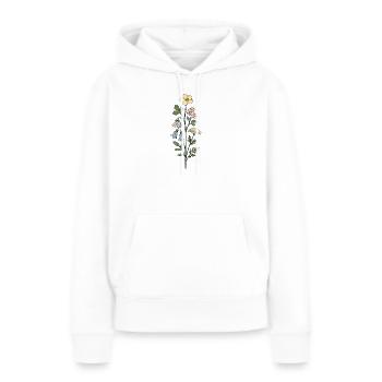 Vintage Botanische Blumenillustration - Frauen Premium Bio Hoodie - Weiß - Vorne - Julia (174cm)