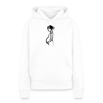 enceinte - Sweat à capuche Premium bio Femme - blanc - Devant - Julia (174cm)