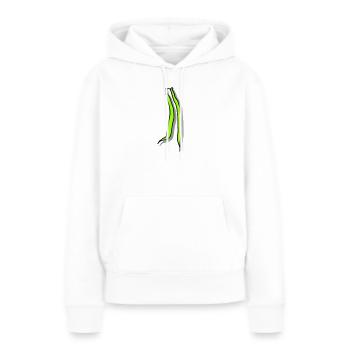 Haricots verts - Sweat à capuche Premium bio Femme - blanc - Devant - Julia (174cm)