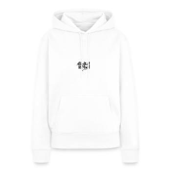 Rebelle numérique - Sweat à capuche Premium bio Femme - blanc - Devant - Julia (174cm)