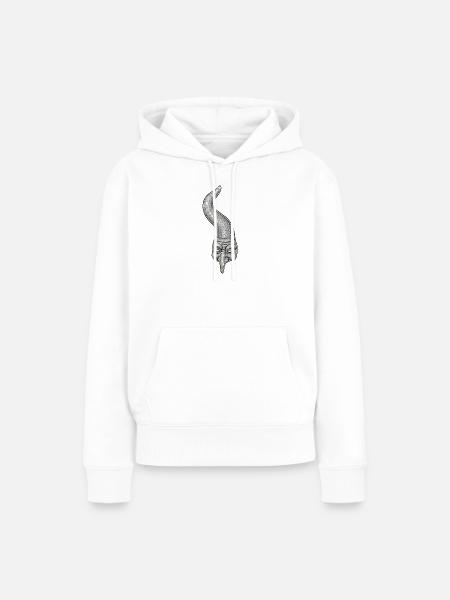 Neapolitanisches Horn mit Strasssteinen - Frauen Premium Bio Hoodie - Weiß