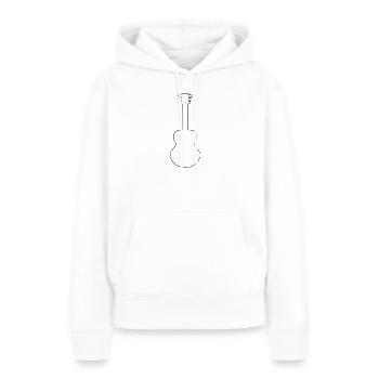 Guitare acoustique - Sweat à capuche Premium bio Femme - blanc - Devant - Julia (174cm)