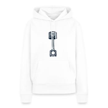 Piston avec bielle - Sweat à capuche Premium bio Femme - blanc - Devant - Julia (174cm)