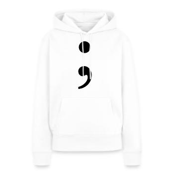Point-virgule - Sweat à capuche Premium bio Femme - blanc - Devant - Julia (174cm)