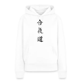 aikido japonais mot traduire traduction - Sweat à capuche Premium bio Femme - blanc - Devant - Julia (174cm)