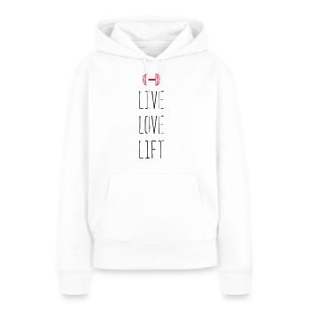 lift love live - Frauen Premium Bio Hoodie - Weiß - Vorne - Julia (174cm)