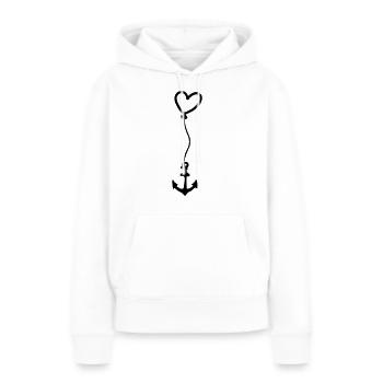 Anker mit Herz am Seil - Frauen Premium Bio Hoodie - Weiß - Vorne - Julia (174cm)