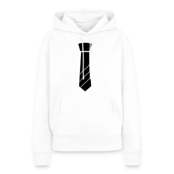 Cravate - Sweat à capuche Premium bio Femme - blanc - Devant - Julia (174cm)