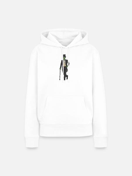 Alien im Anzug - Frauen Premium Bio Hoodie - Weiß