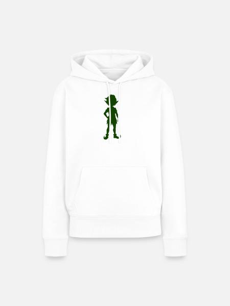 Waldelfe Silhouette – Verspielte Naturkunst - Frauen Premium Bio Hoodie - Weiß