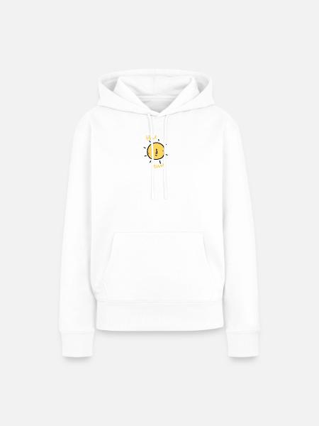 Minimalistische Sonnengesicht Illustration - Frauen Premium Bio Hoodie - Weiß