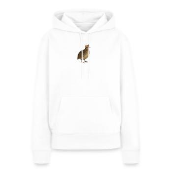 Râle des genêts - Sweat à capuche Premium bio Femme - blanc - Devant - Julia (174cm)