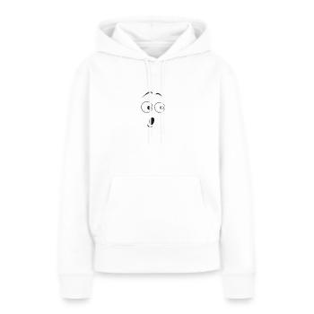 Conception de choc - Sweat à capuche Premium bio Femme - blanc - Devant - Julia (174cm)