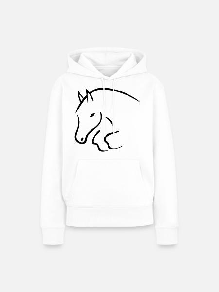 Springpferd - Frauen Premium Bio Hoodie - Weiß