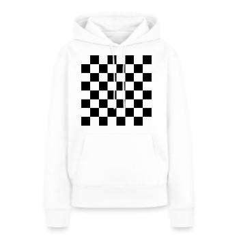 Schachbrett - Frauen Premium Bio Hoodie - Weiß - Vorne - Julia (174cm)
