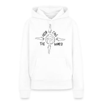 Save the World Fridays for Future - Frauen Premium Bio Hoodie - Weiß - Vorne - Julia (174cm)