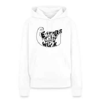 E-Commerce - Sweat à capuche Premium bio Femme - blanc - Devant - Julia (174cm)