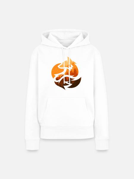 Fuchs Tierdesign Geschenke - Frauen Premium Bio Hoodie - Weiß
