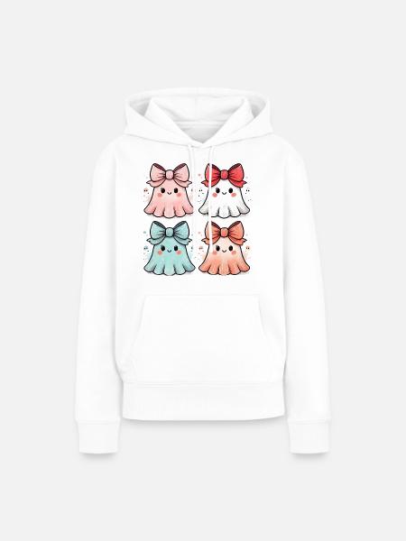 Geister - Frauen Premium Bio Hoodie - Weiß