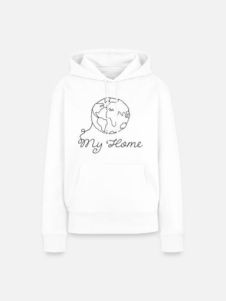 Planet Erde - Frauen Premium Bio Hoodie - Weiß