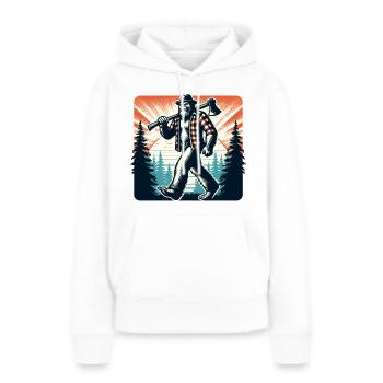 Bûcheron Forester Bigfoot - Sweat à capuche Premium bio Femme - blanc - Devant - Julia (174cm)