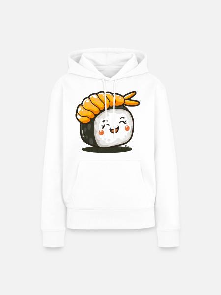 Sushi-Rolle mit Garnele - Frauen Premium Bio Hoodie - Weiß