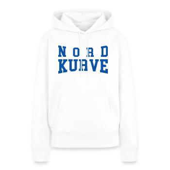 NORDKURVE - FUSSBALLFAN - STADION - FUSSBALLSPIEL - Frauen Premium Bio Hoodie - Weiß - Vorne - Julia (174cm)