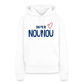 Super Nounou Meilleure Nounou de La Terre - Sweat à capuche Premium bio Femme - blanc - Devant - Julia (174cm)