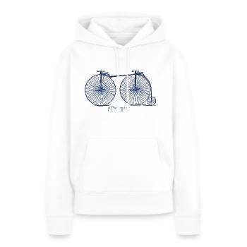 Retro tandem - Sweat à capuche Premium bio Femme - blanc - Devant - Julia (174cm)