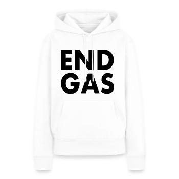 End gas - Frauen Premium Bio Hoodie - Weiß - Vorne - Julia (174cm)