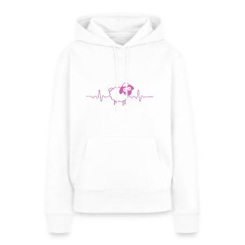 HEARTBEAT SHEEP LOVE SHEEP PINK SHEEP GIFT - Women’s Premium Organic Hoodie - white - Front - Julia (174cm)