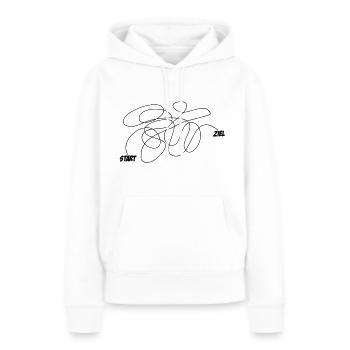 Départ Destination Voyage 1c - Sweat à capuche Premium bio Femme - blanc - Devant - Julia (174cm)