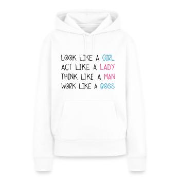 Look Like A Girl - Frauen Premium Bio Hoodie - Weiß - Vorne - Julia (174cm)